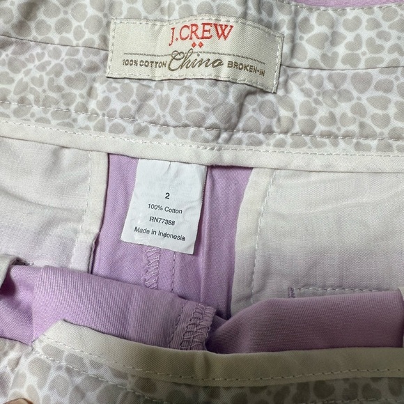 Size 2 lavender J. Crew chinos in excellent like-new condition - Picture 3 of 3